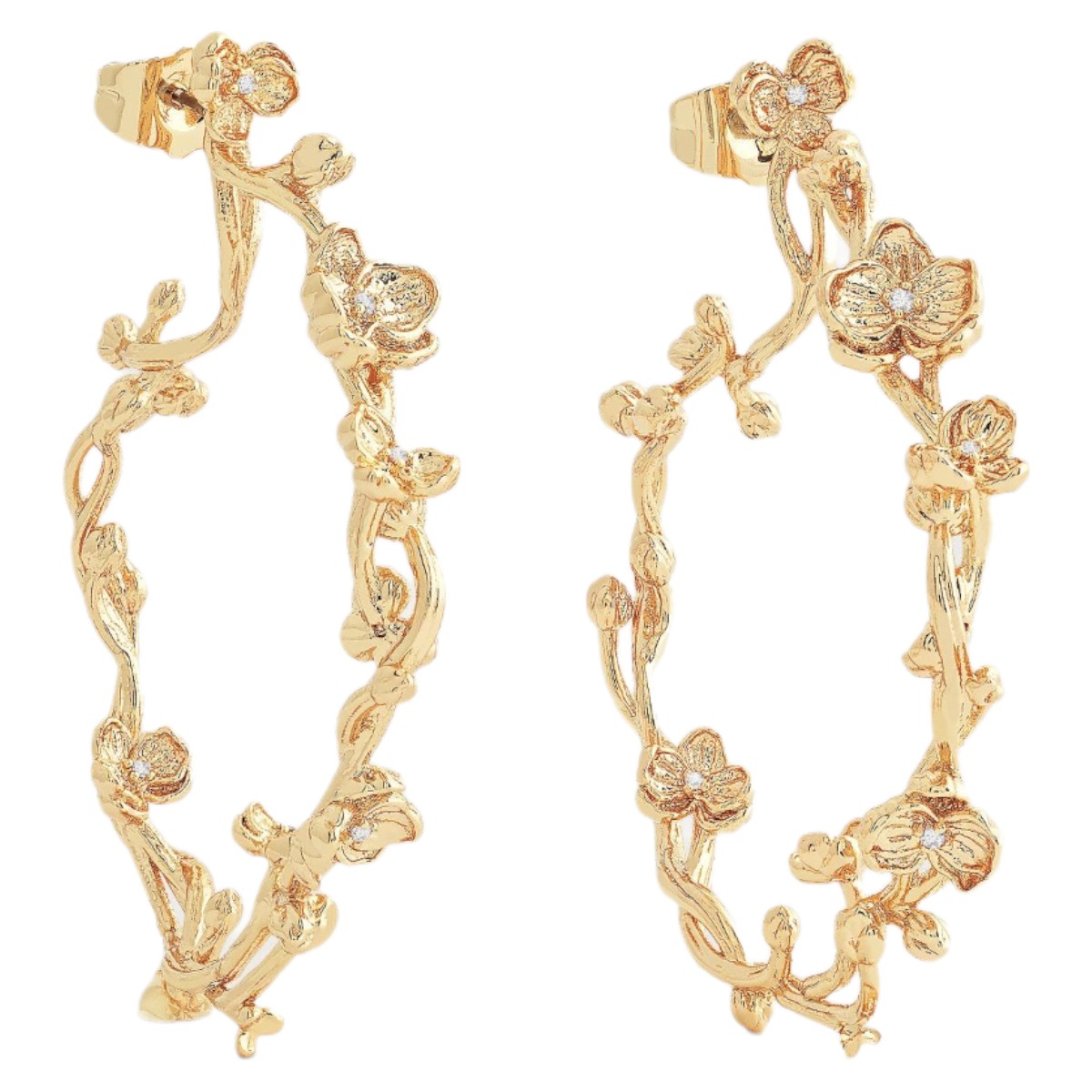 Anabel Aram Jewelry Orchid Hoop Earrings