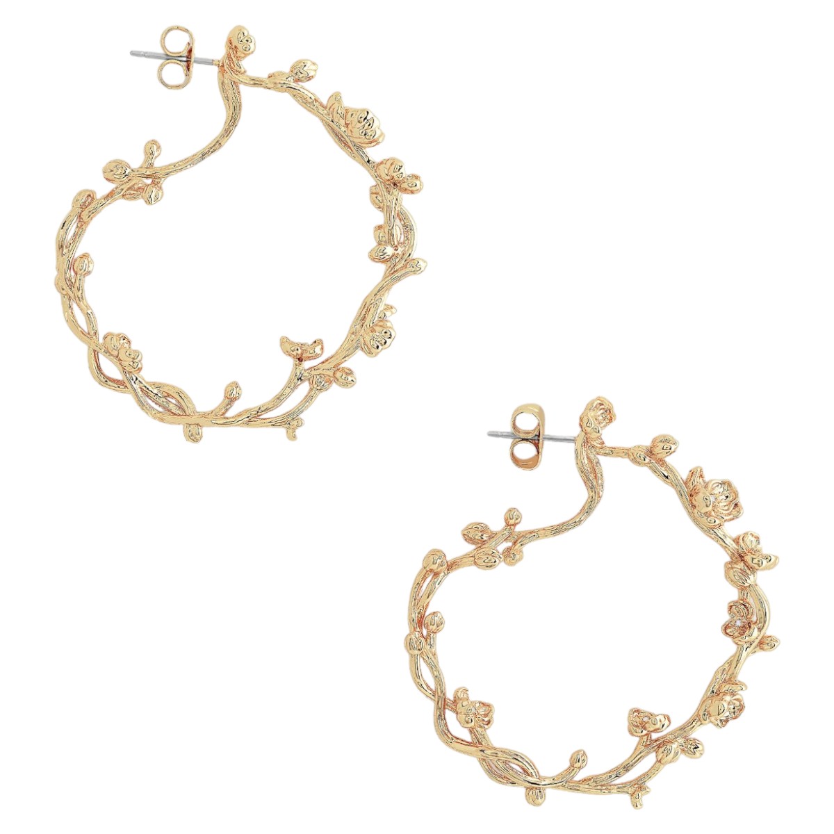 Anabel Aram Jewelry Orchid Hoop Earrings