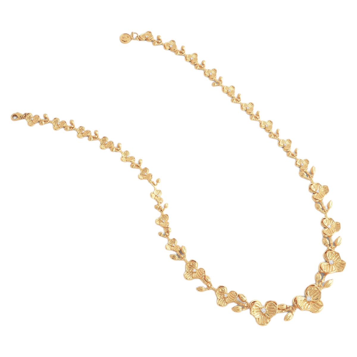 Anabel Aram Jewelry Orchid Link Necklace