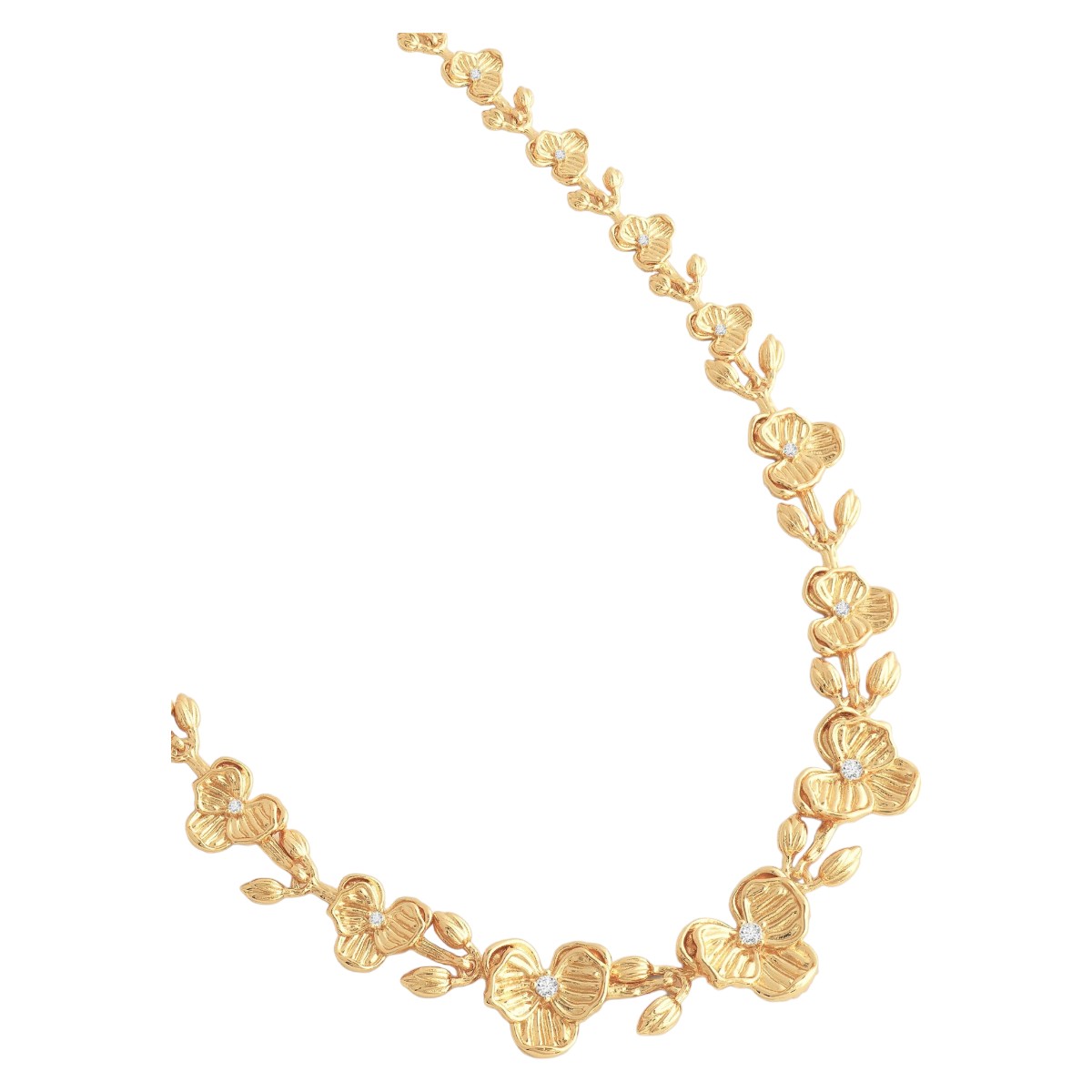 Anabel Aram Jewelry Orchid Link Necklace