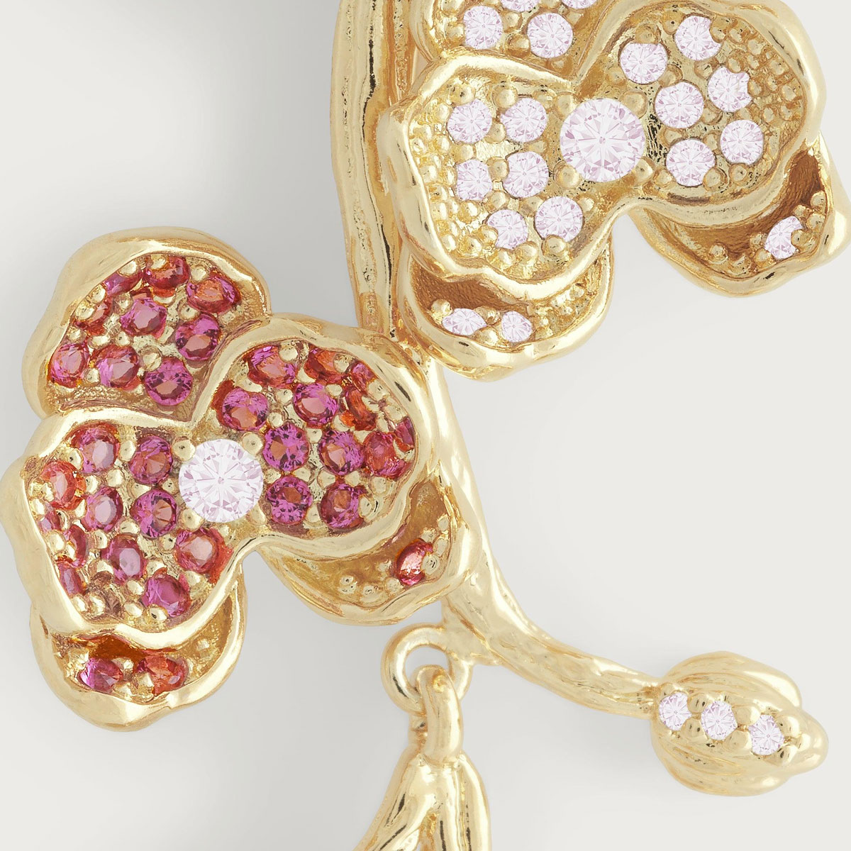 Anabel Aram Jewelry Orchid Pave Dangle Earrings, Pink