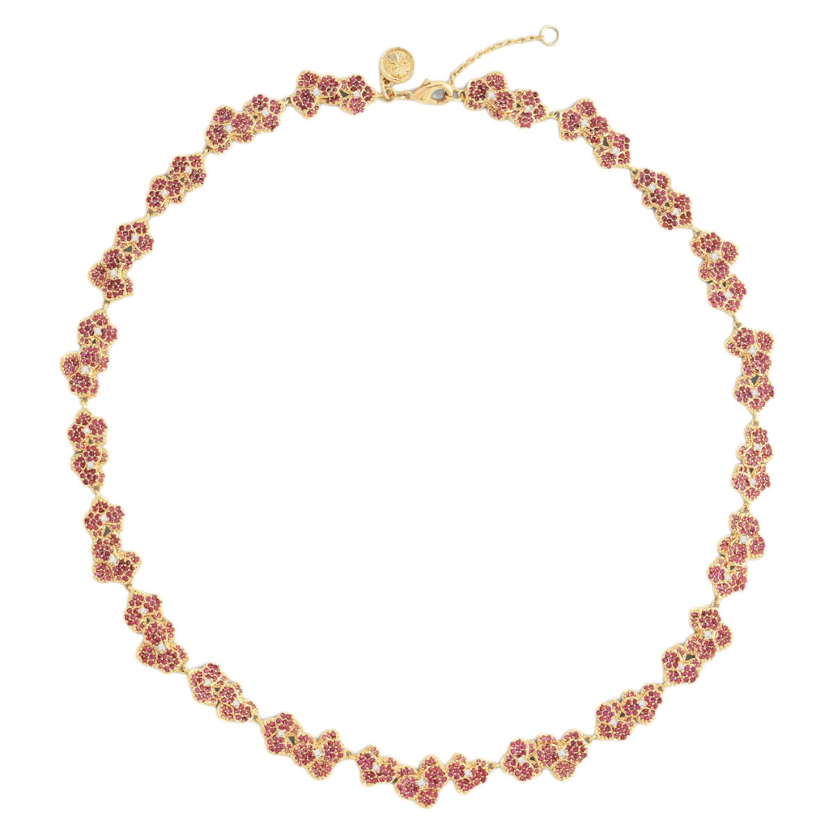 Anabel Aram Jewelry Orchid Pave Necklace, Pink