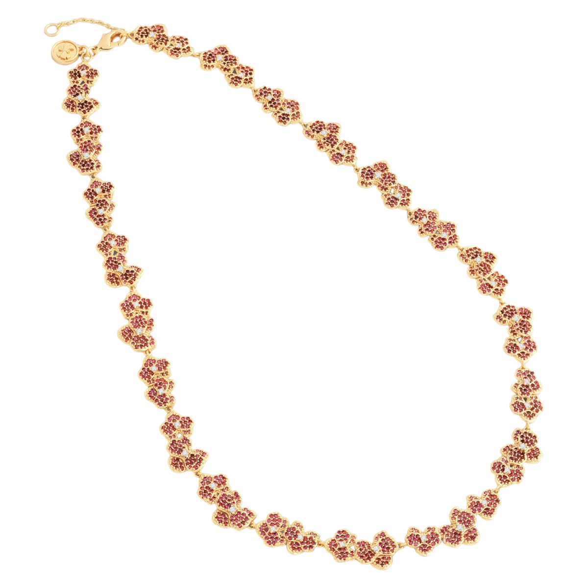 Anabel Aram Jewelry Orchid Pave Necklace, Pink