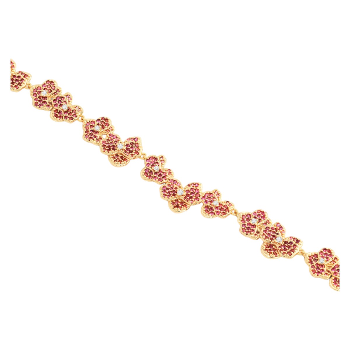 Anabel Aram Jewelry Orchid Pave Necklace, Pink