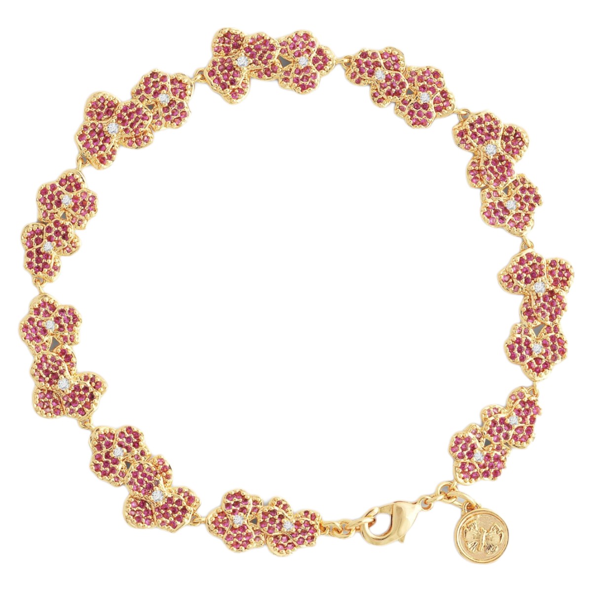 Anabel Aram Jewelry Orchid Pave Tennis Bracelet, Pink