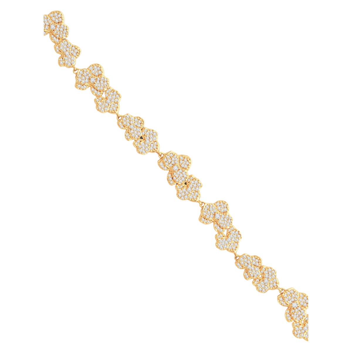 Anabel Aram Jewelry Orchid White Pave Necklace, Yellow Gold Plated