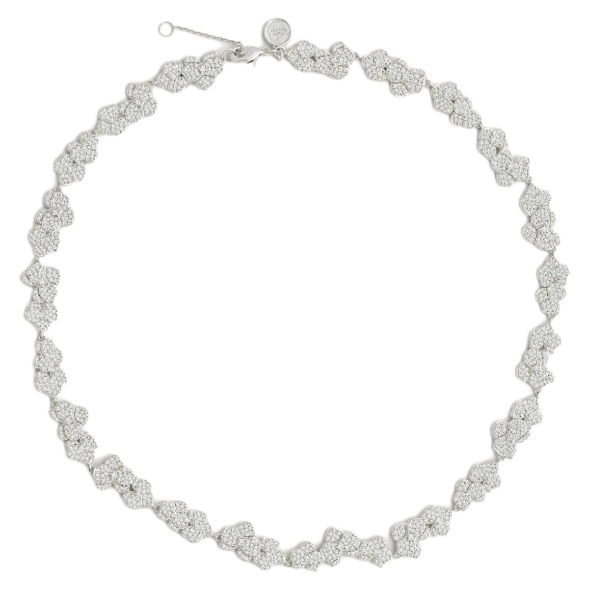 Anabel Aram Jewelry Orchid White Pave Necklace, Silver