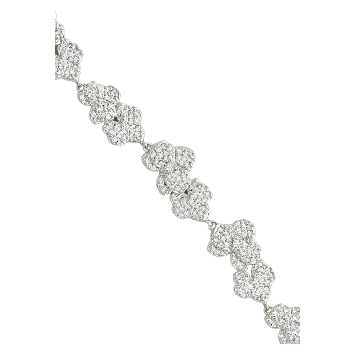 Anabel Aram Jewelry Orchid White Pave Necklace, Silver