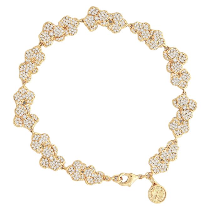 Anabel Aram Jewelry Orchid White Pave Tennis Bracelet, Yellow Gold Plated