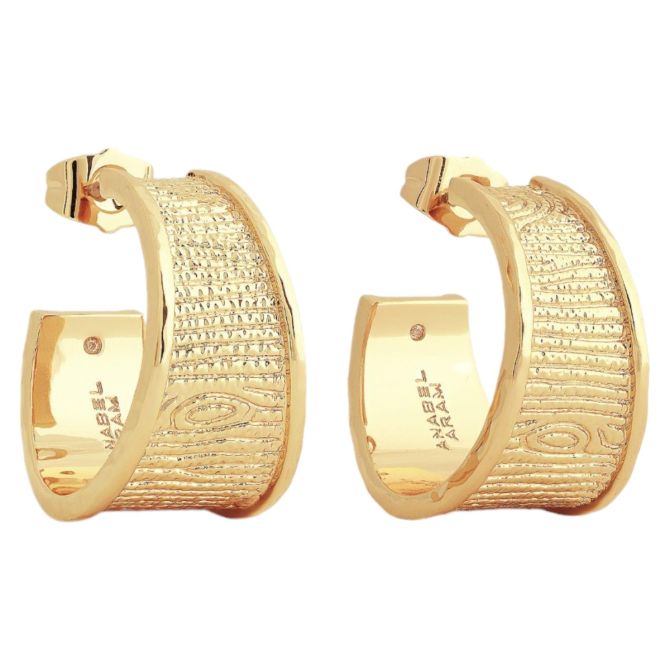 Anabel Aram Jewelry Enchanted Forest Bark Hoop Earrings