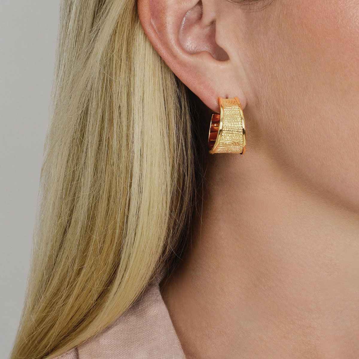 Anabel Aram Jewelry Enchanted Forest Bark Hoop Earrings