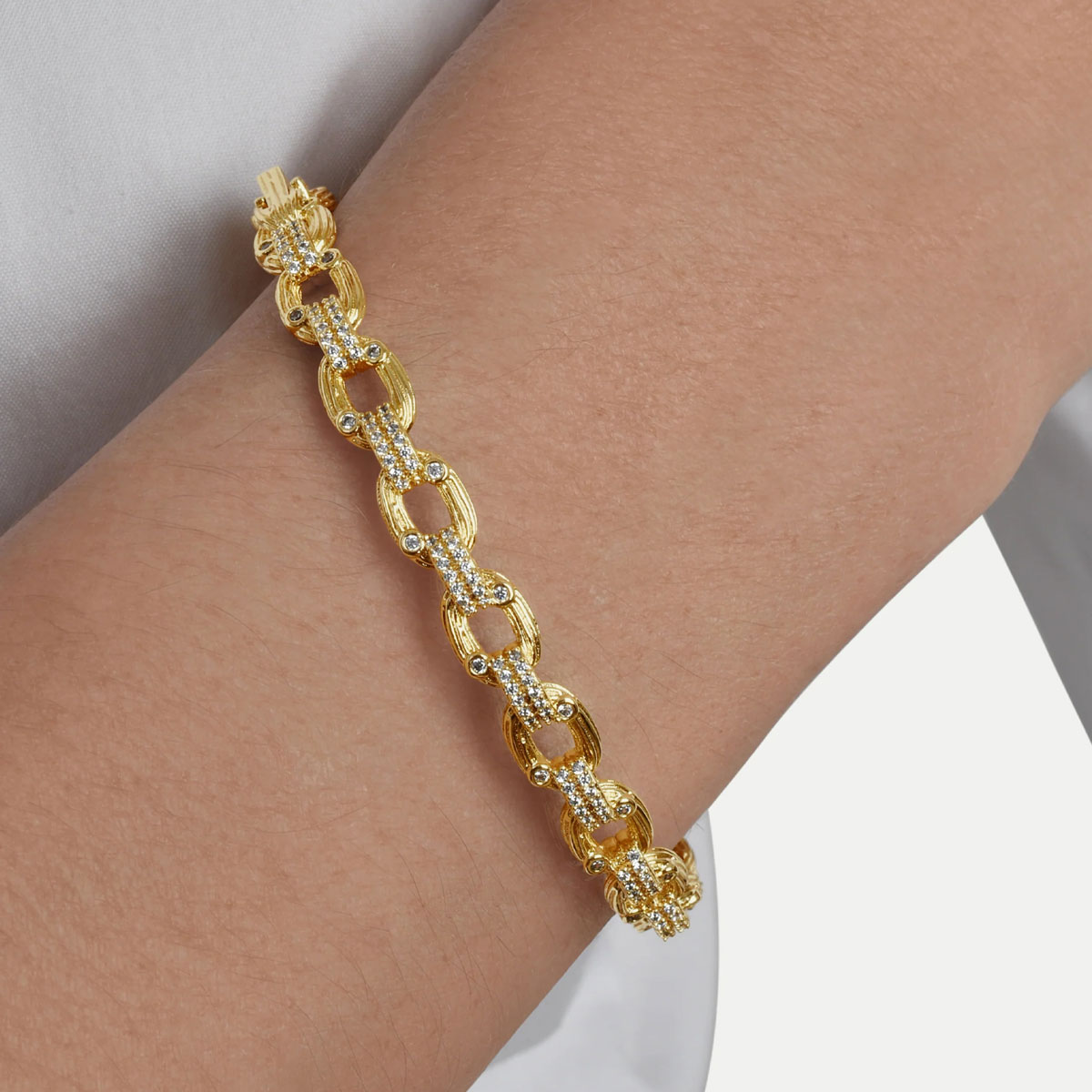 Anabel Aram Jewelry Enchanted Forest Chain Hinged Bangle