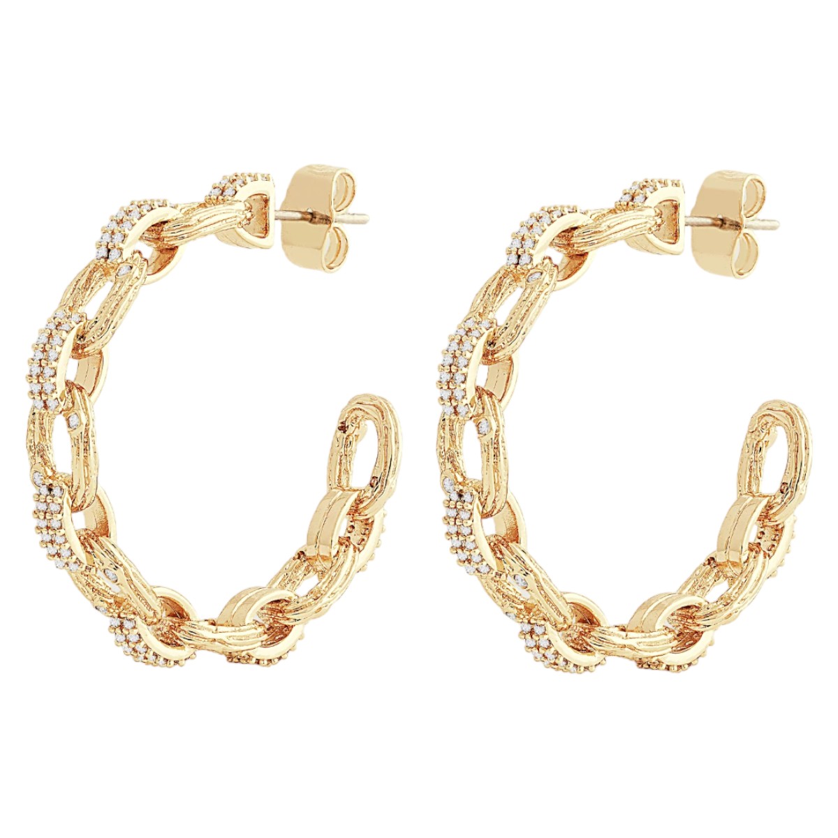 Anabel Aram Jewelry Enchanted Forest Chain Hoop Earrings