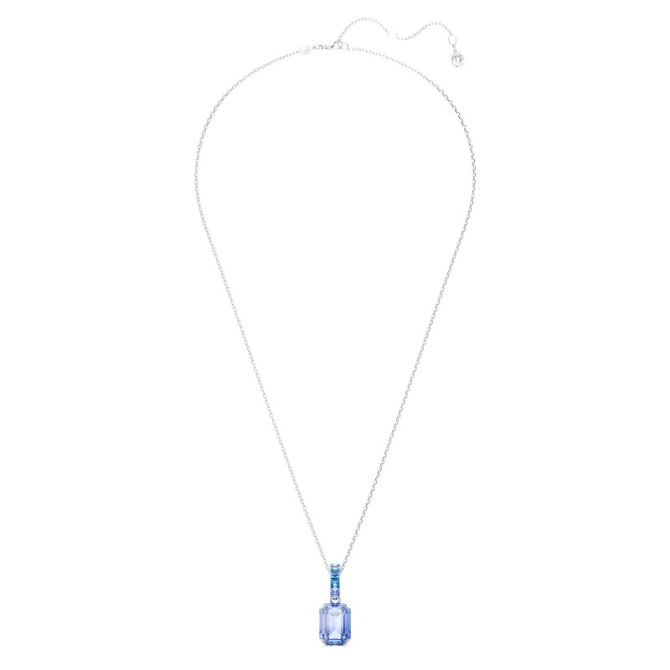 SWAROVSKI Millenia ペンダント Millenia pendant, Octagon cut, Blue, Rhodium plated | Swarovski