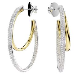 Swarovski Hyperbola Mixed Cuts Mini Hoop Earrings, White and