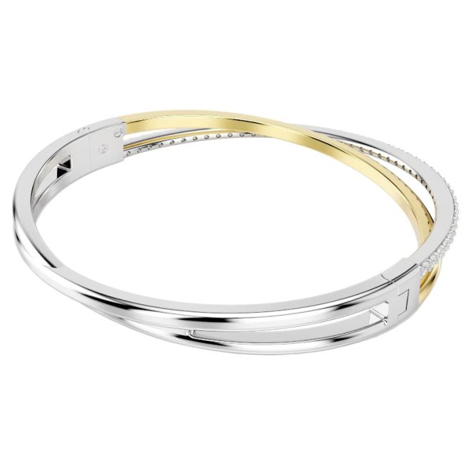Swarovski Hyperbola Round Cut Large Bangle Bracelet, White