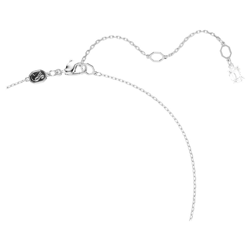 Swarovski Matrix Mixed Cuts Pendant Necklace, White and Rhodium Plated