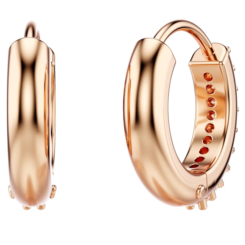 Swarovski Matrix Round Cut Hoop Earrings, White and Rose Gold Tone Plated