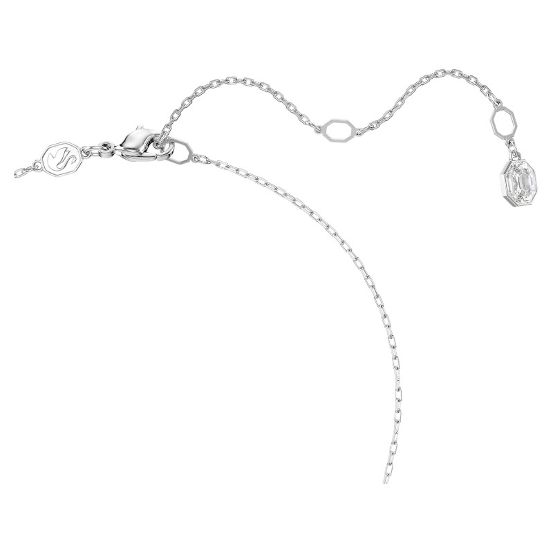 Swarovski Sublima Round Cut Pendant Necklace, White and Rhodium Plated