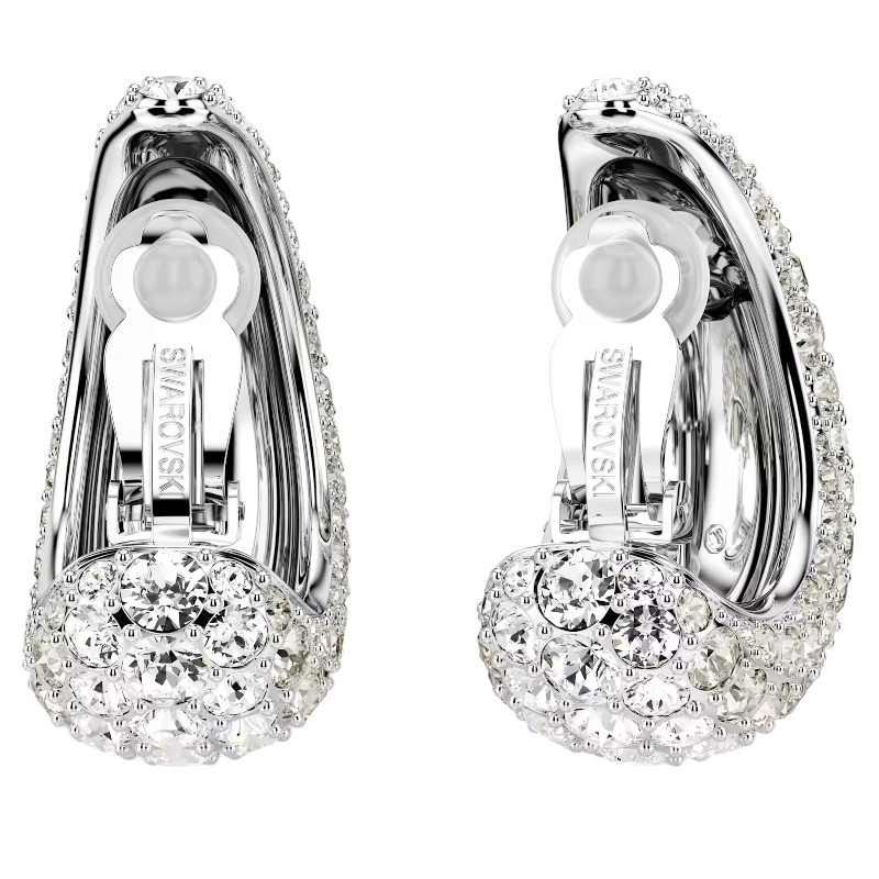 Swarovski Sublima Round Cut Medium Drop Earrings, White and Rhodium Plated