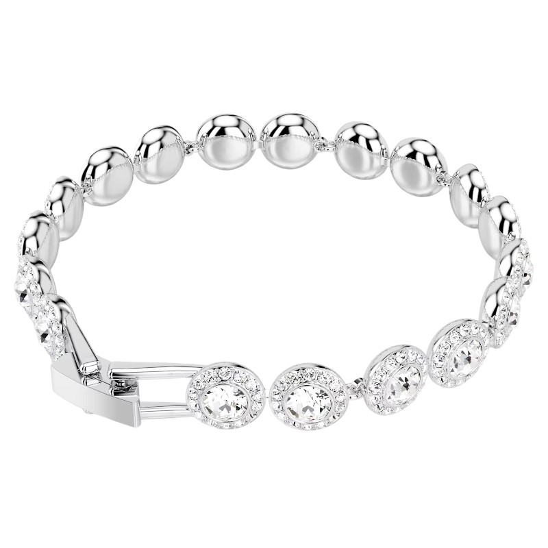Swarovski Una Angelic Round Cut Tennis Bracelet, Whtie and Rhodium Plated