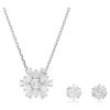 Swarovski Idyllia Mixed Cuts Snowflake Necklace and Earrings Set, White and Rhodium Plated