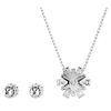Swarovski Idyllia Mixed Cuts Snowflake Necklace and Earrings Set, White and Rhodium Plated