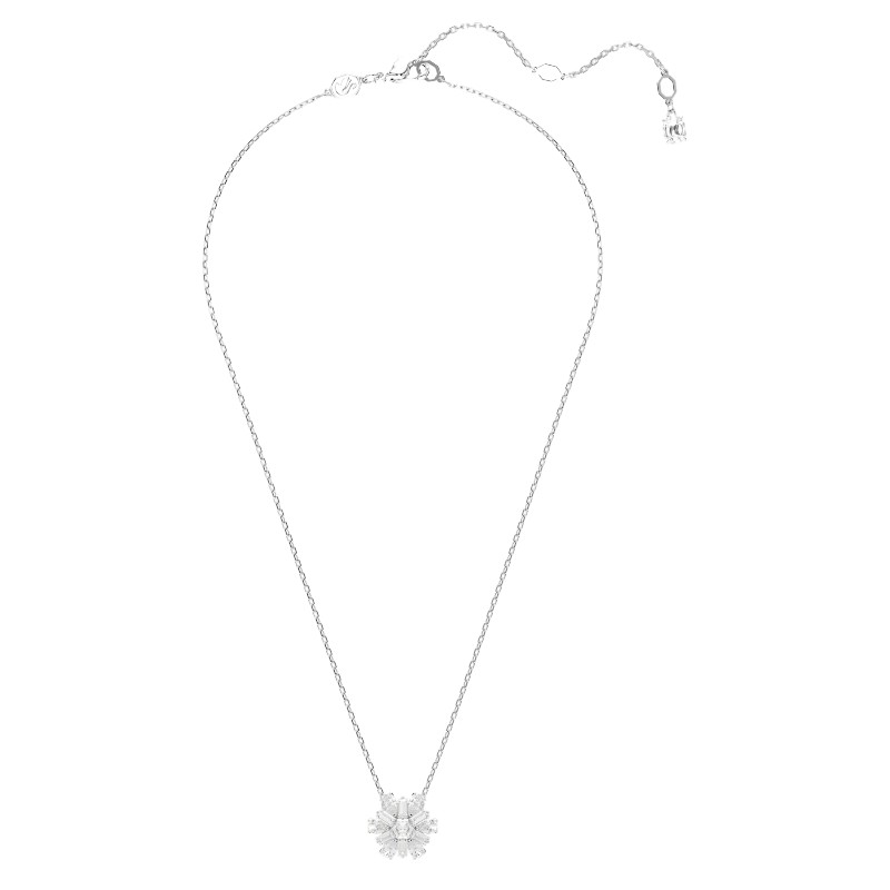 Swarovski Idyllia Mixed Cuts Snowflake Pendant Necklace, White and Rhodium Plated