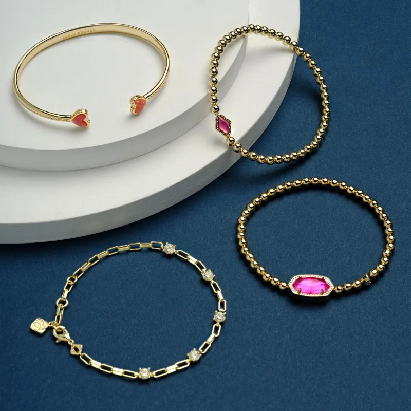 Kendra Scott Yellow Gold Tone Lexi Chain Bracelet with Crystals