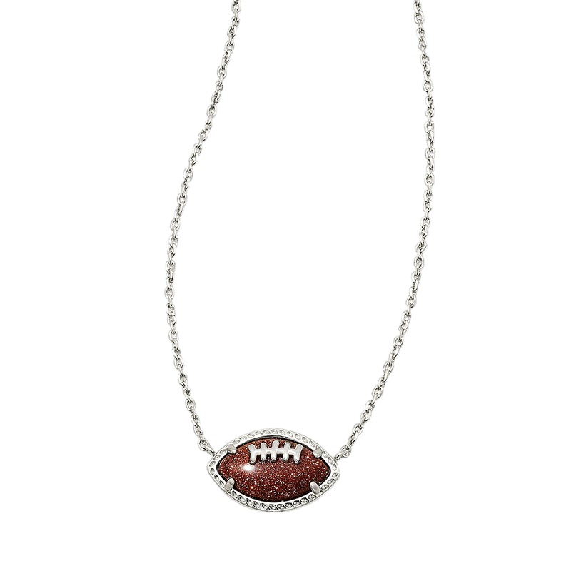 Kendra Scott Silver Tone Football Necklace
