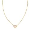 Kendra Scott Yellow Gold Tone Framed Ari Heart Necklace in Iridescent Abalone