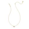 Kendra Scott Yellow Gold Tone Framed Ari Heart Necklace in Iridescent Abalone