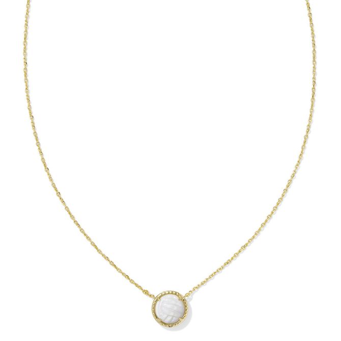 Kendra Scott Volleyball Necklace in Yellow Gold Tone