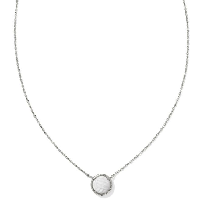 Kendra Scott Volleyball Necklace in Silver Tone