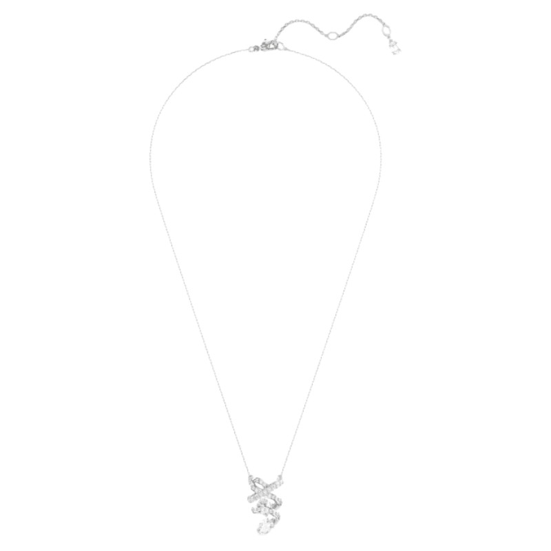 Swarovski Hyperbola Mixed Cuts Pendant Necklace, White and Rhodium Plated