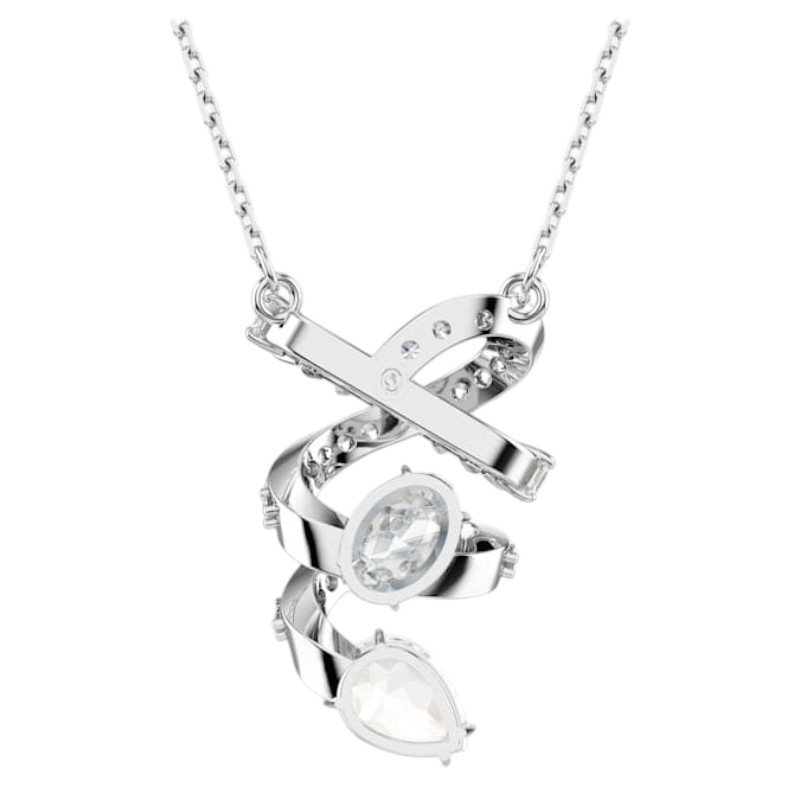 Swarovski Hyperbola Mixed Cuts Pendant Necklace, White and Rhodium Plated