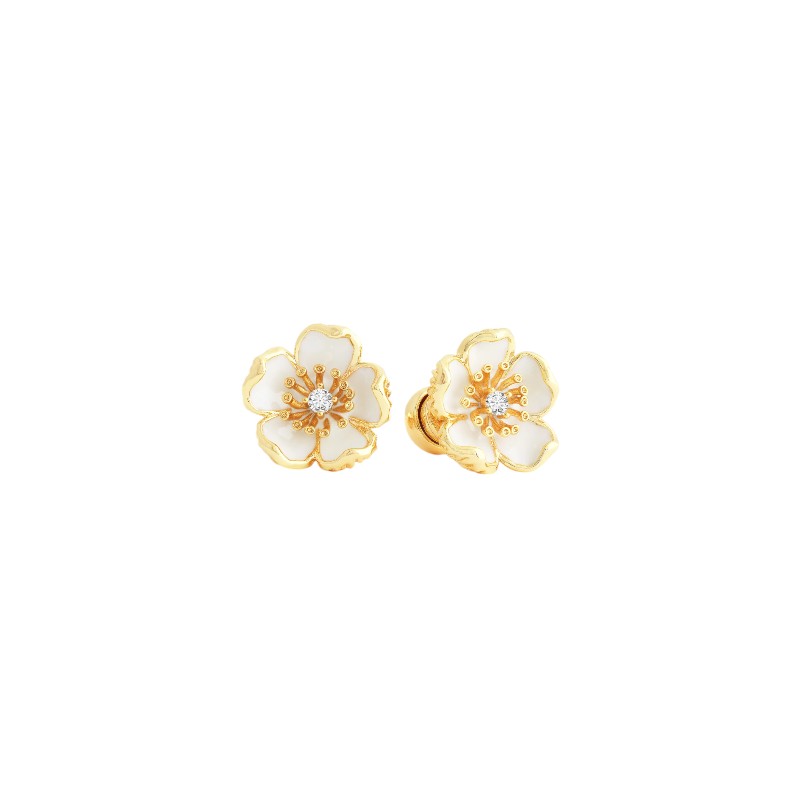 Anabel Aram Wildflowers Enameled Stud Earrings