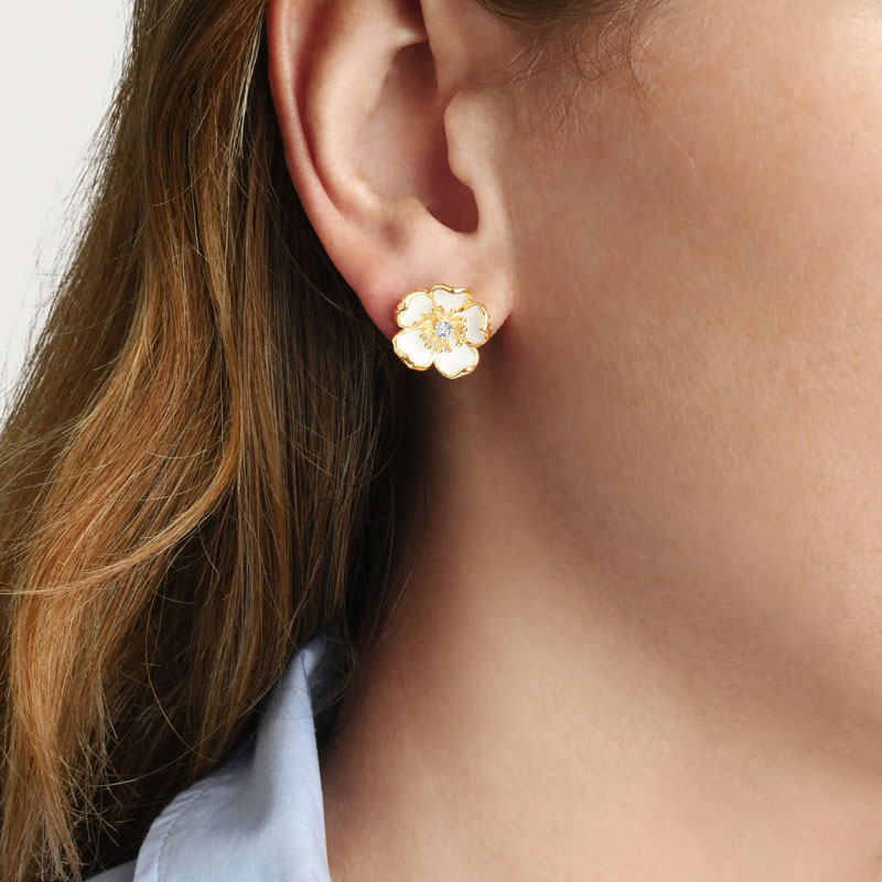 Anabel Aram Wildflowers Enameled Stud Earrings