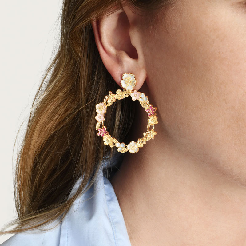 Anabel Aram Wildflowers Gathered Hoop Earrings