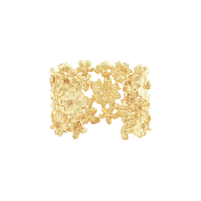 Anabel Aram Wildflowers Gold Wide Cuff