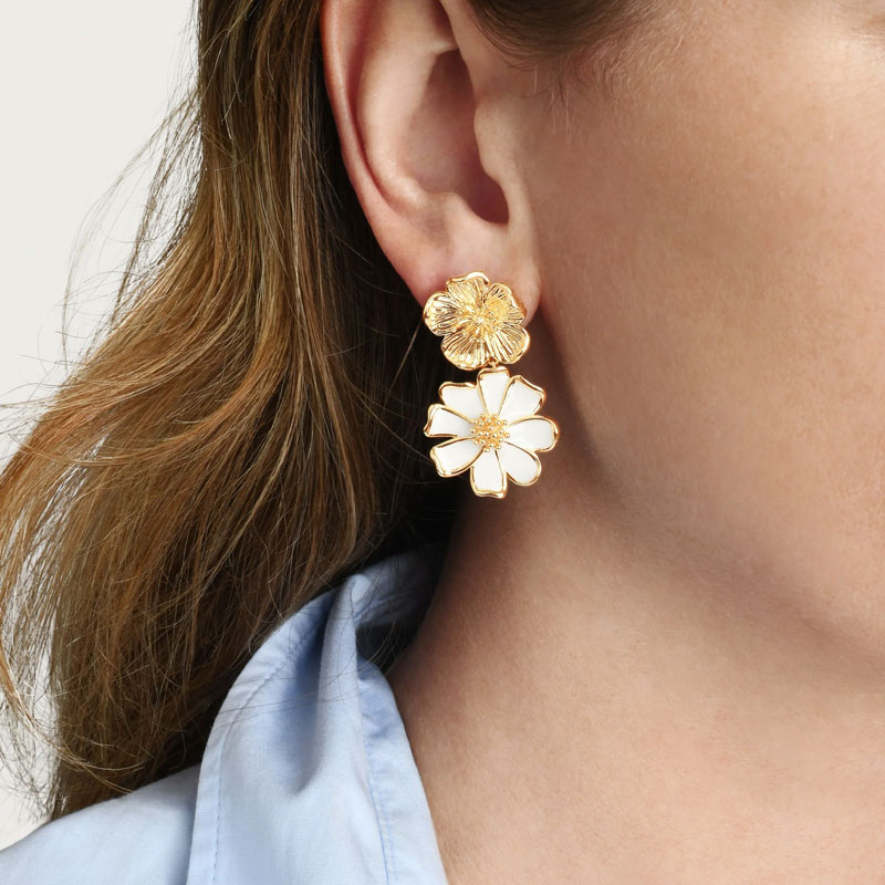Anabel Aram Wildflowers Mixed Drop Earrings