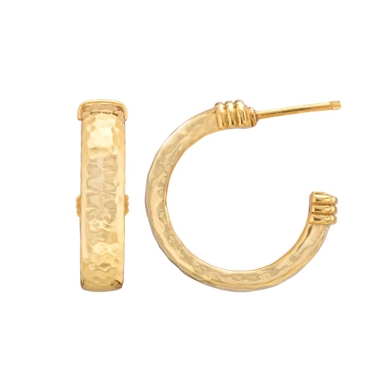 Capucine De Wulf Cleopatra Classic Medium Hoop Earrings, Yellow Gold Plated