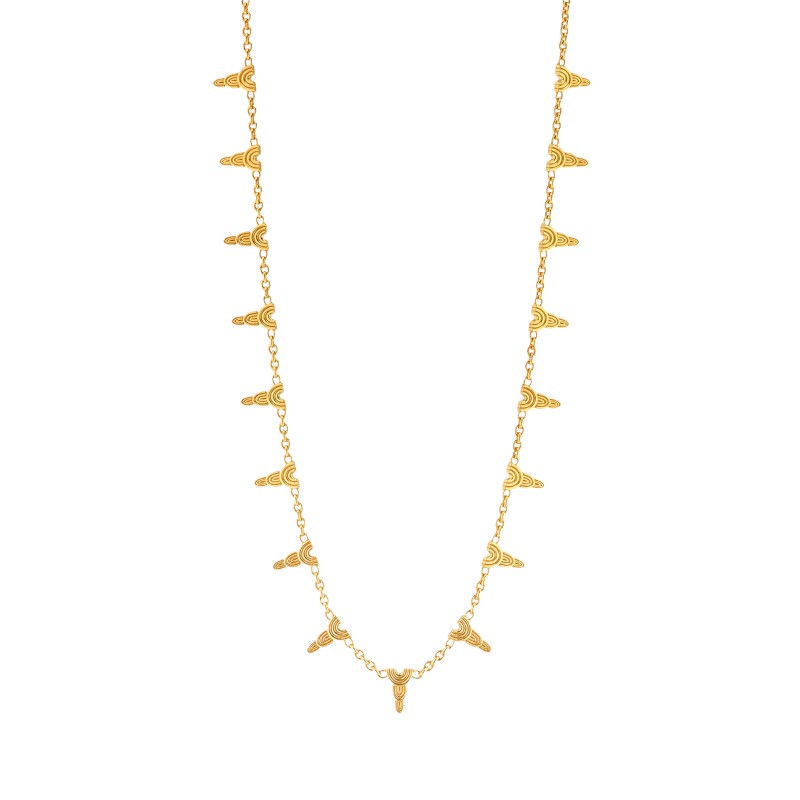 Capucine De Wulf Cleopatra Ra Necklace in Yellow Gold Plate, 16