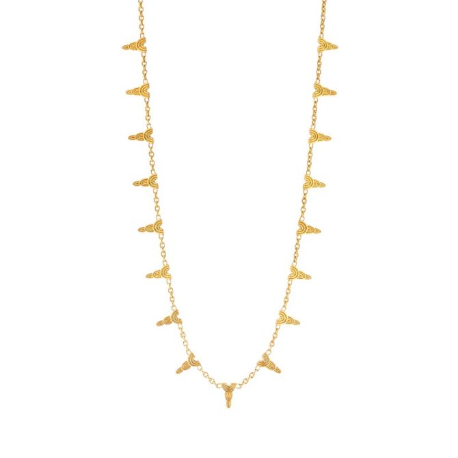 Capucine De Wulf Cleopatra Ra Necklace in Yellow Gold Plate, 16"