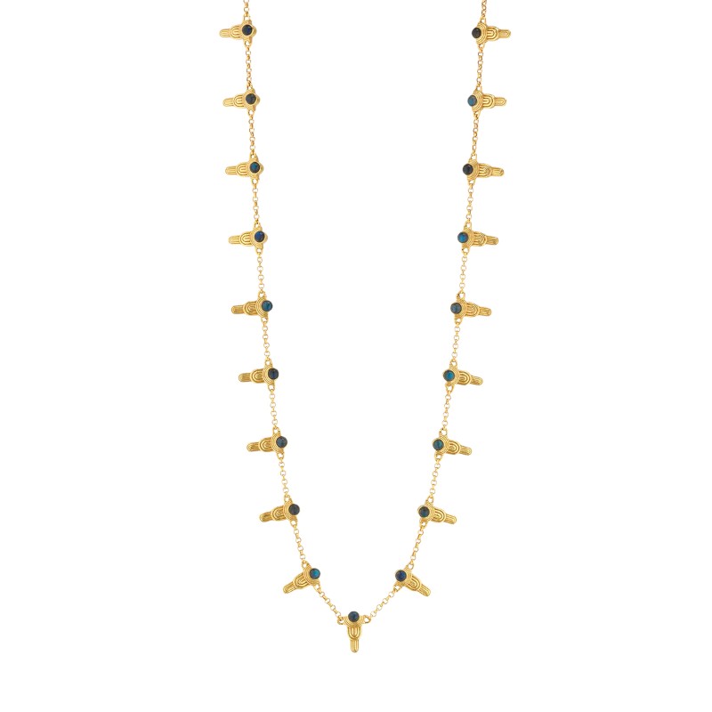 Capucine De Wulf Cleopatra Ra Blue Labradorite Gem Necklace, 16