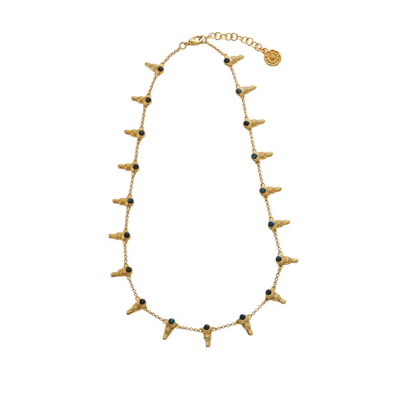 Capucine De Wulf Cleopatra Ra Blue Labradorite Gem Necklace, 16