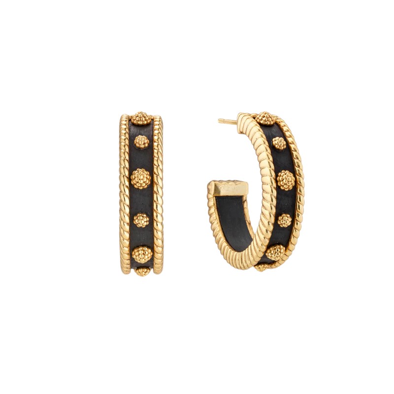 Capucine De Wulf Berry Medium Hoop Earrings, Ebony