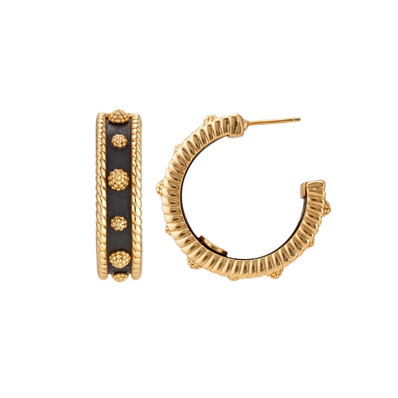 Capucine De Wulf Berry Medium Hoop Earrings, Ebony