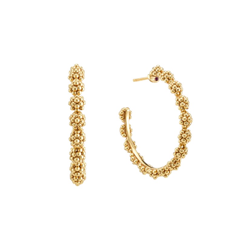 Capucine De Wulf Berry Icon Medium Hoop Earrings, Yellow Gold Plated