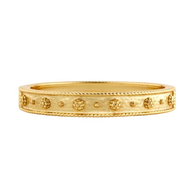 Capucine De Wulf Berry Classic Hinged Bangle, Yellow Gold Plated